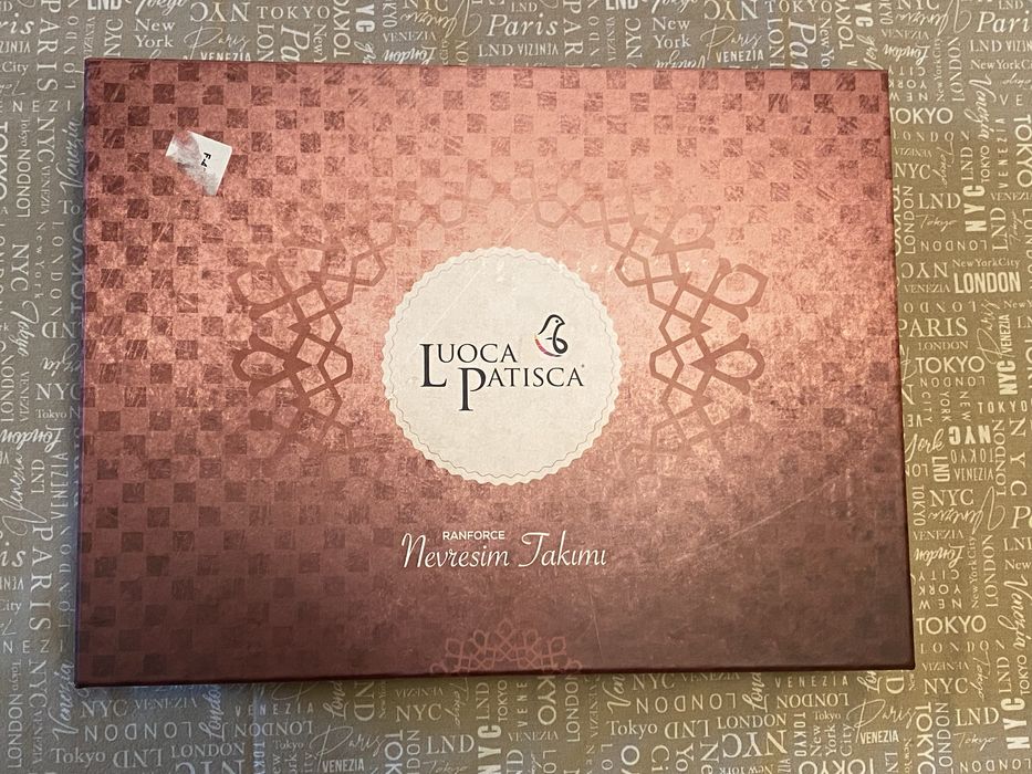 Новий двоспальний комплект постільної білизни бежевий Luoca Patisca