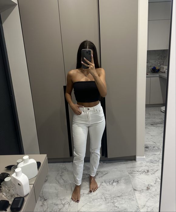 Білі джинси Stradivarius mom slim