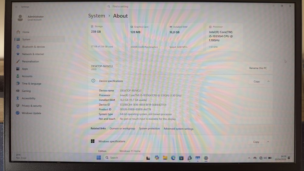 Portátil Lenovo ThinkBook 15-IIL 20SM Intel Core i5