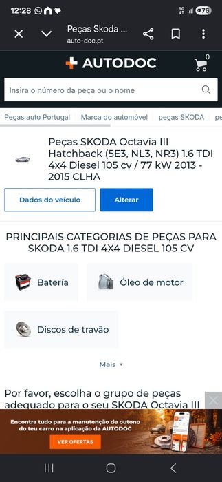 Skoda octavia 3 todas as peças