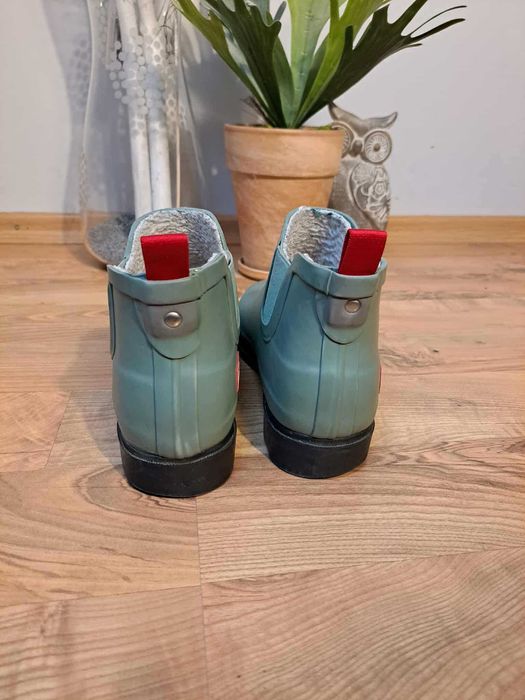 Botki kalosze Derbe damskie 40 zielone ocieplane przeciwdeszczowe