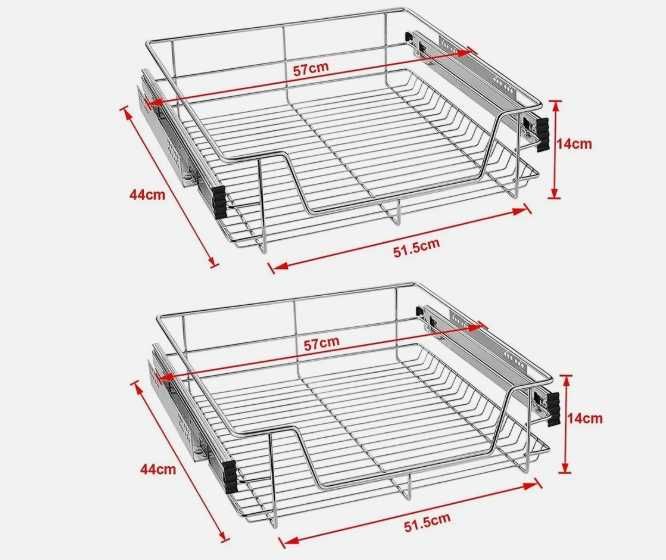 szuflada teleskopowa szuflada kuchenna 2 X 60cm