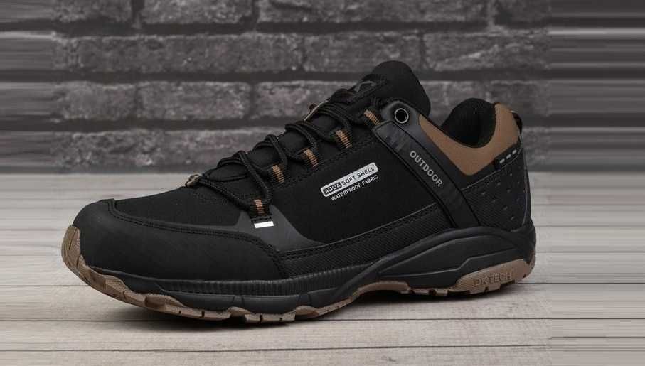 Czarne Buty Męskie Trekkingowe 41-46 DK Soft Shell Wodoodporne