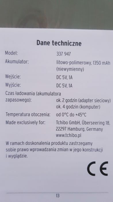 Power bank kieszonkowy.