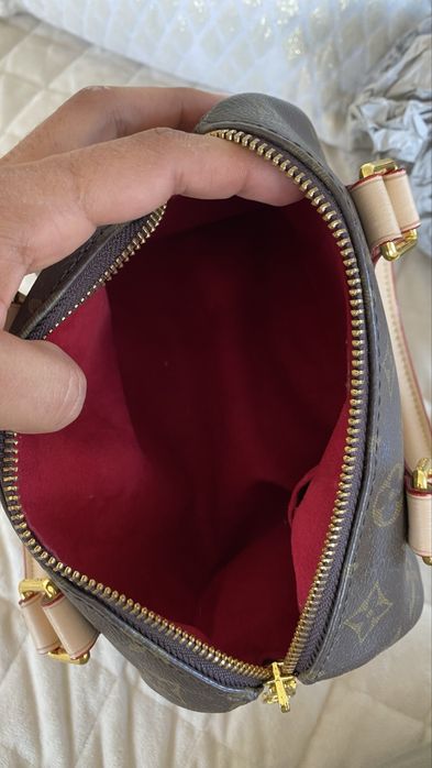 Bolsa de mão com monograma – castanho e bege