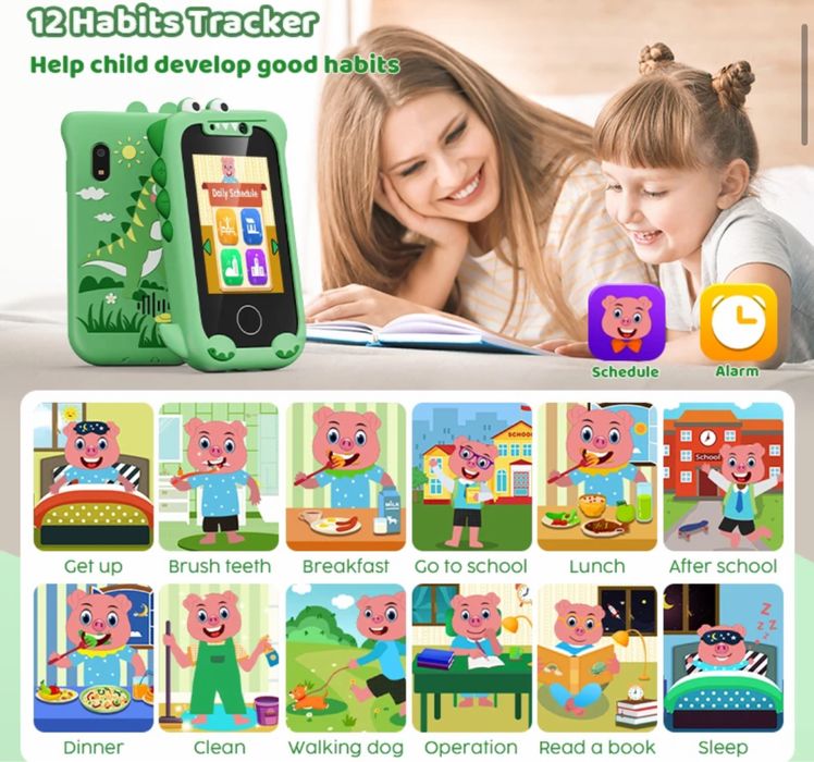 Телефон динозавр зелений зеленый смартфон дитячий детский