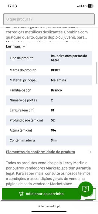 Armario branco essen 2 portas 2 gavetas