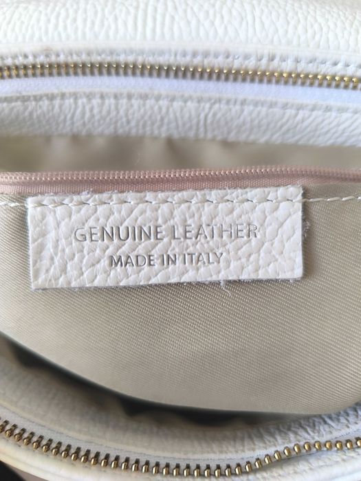 Biała skórzana torebka – Made in Italy – skóra naturalna