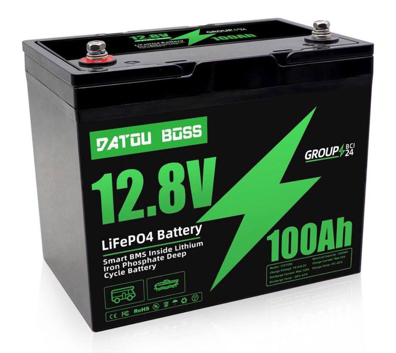 літій-залізо-фосфатний Акумулятор Datou Boss 12V 100Ah 1280w 1.3кВт