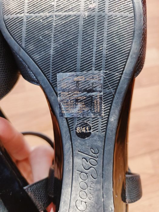 Sandały, Debenhams, 8/41, czarne, Good for the sole, wkładka 26,5 cm