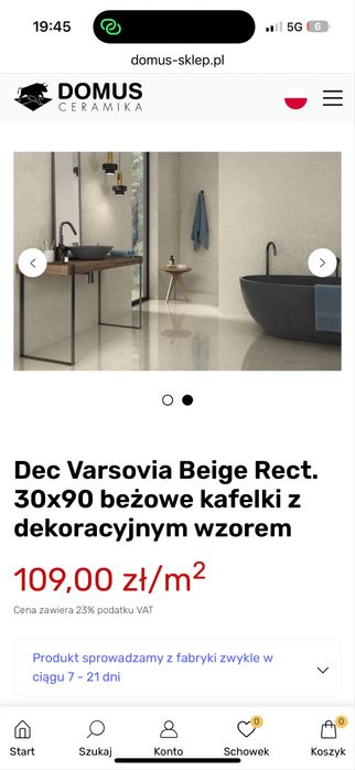 Kafelki Dec Varsovia 30x90 beżowe