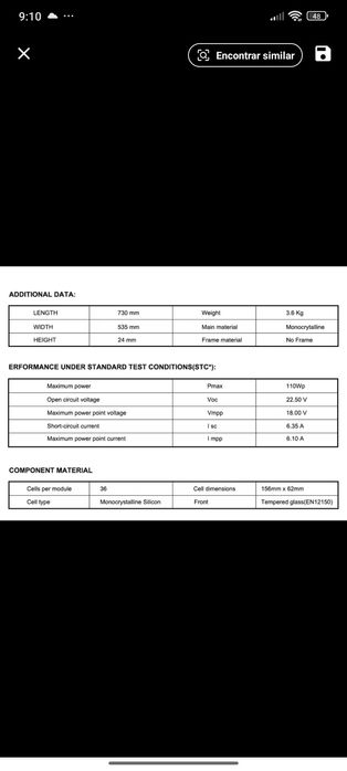 Painel solar de 100W/TOP