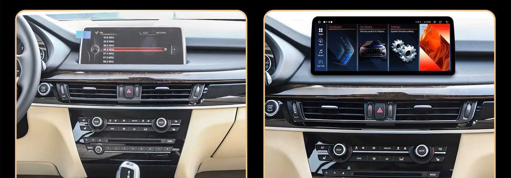 CarPlay Android Auto Radio DAB+ Opcja Bluetooth YouTube Yanosik Android USB GPS WiFi 4G MP3 DSP Android BMW X6 F16 X5 F15 System BOSE