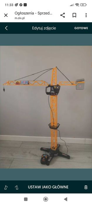 Zabawka dźwig podnosząca ładunki