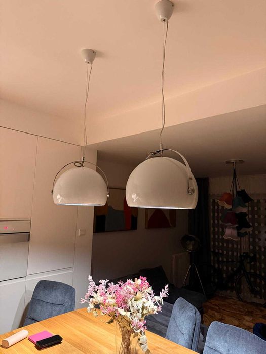 Białe lampy wiszące 2 sztuki