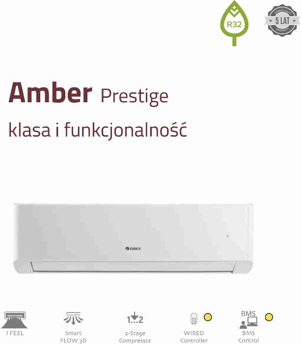 Klimatyzacja Gree Amber Prestige 3,5 kW do 60m2
