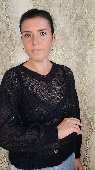 Джемпер з кідмахеру на шовку з паєтками. Розмір 48-50