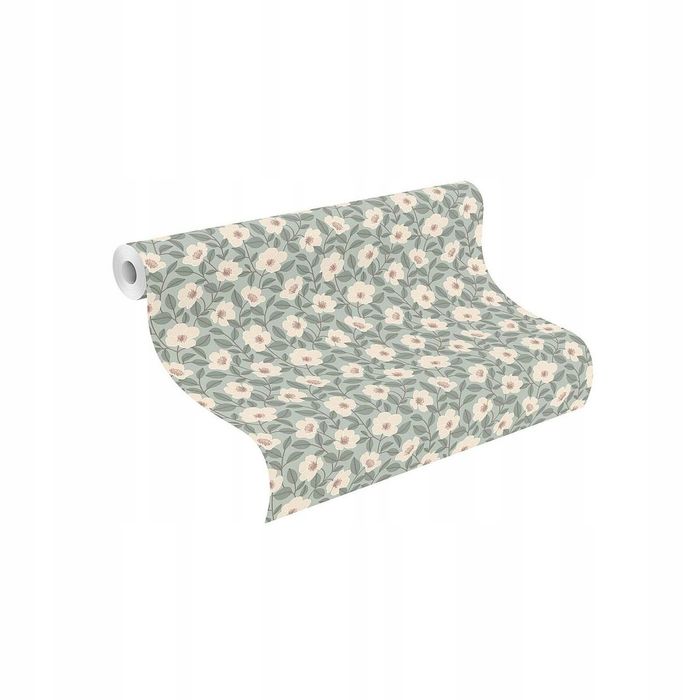 Tapeta W Kwiaty Zielona Winylowa Na Flizelinie