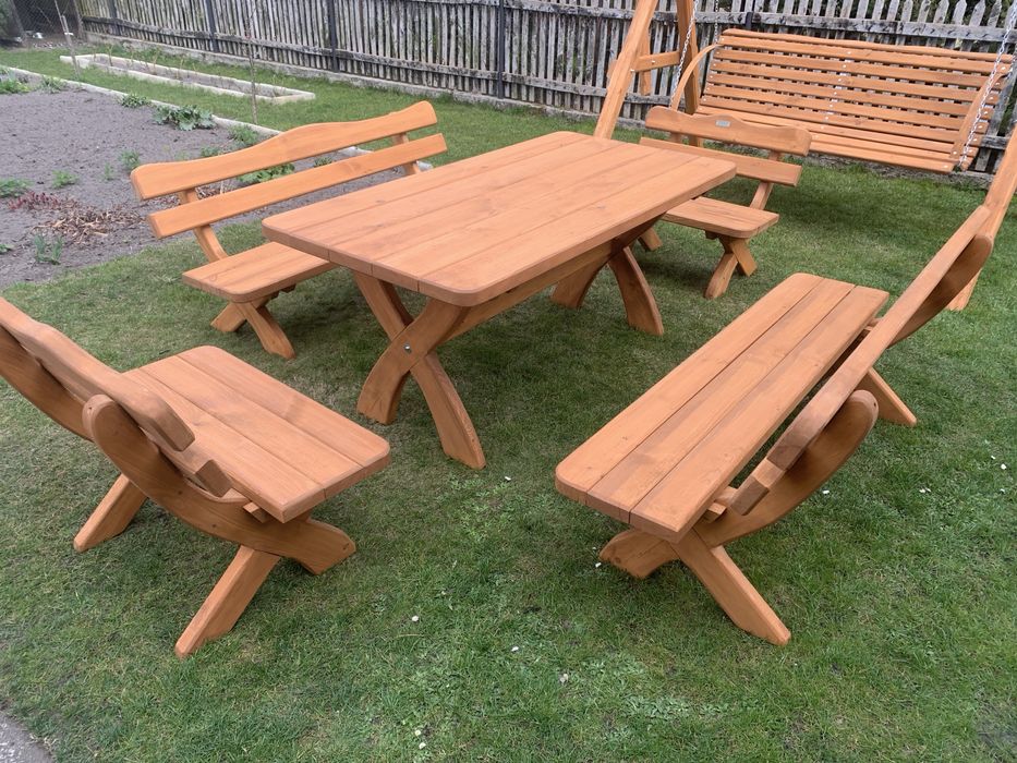 Meble ogrodowe barowe , biesiadne - grube  50 mm.