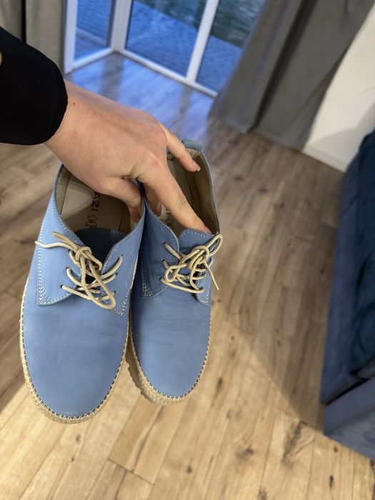 Туфлі мокасини еспадрильї кеди блакитні