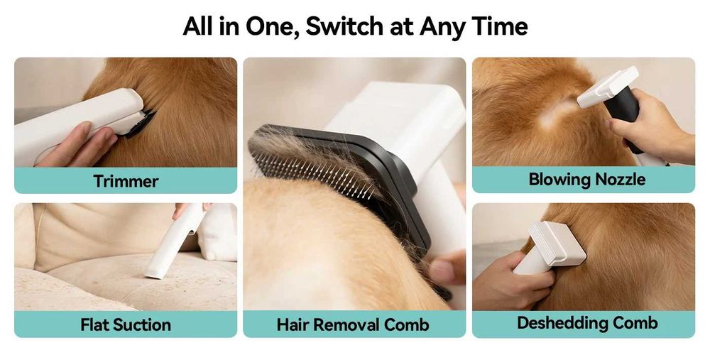 Odkurzacz, maszynka do strzyżenia i suszarka dla zwierząt Amicura P1