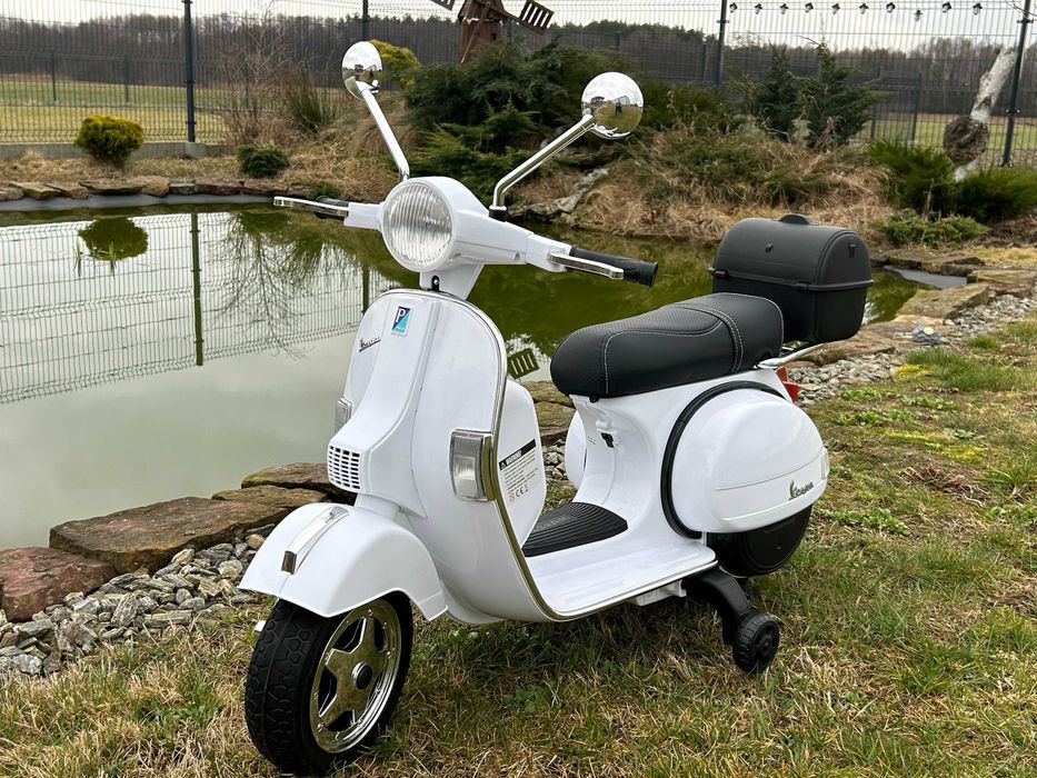 Motor Skuter na akumulator dla dzieci Vespa 2 Silniki Skóra Koła EVA