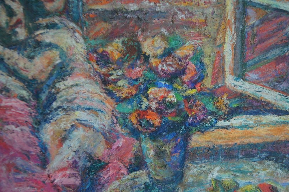 Jan Chrzan, Kobieta przy oknie na tle warszawskiego Starego Miasta