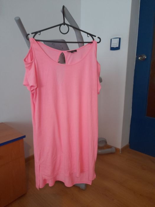Jaskrawa różowa sukienka tunika xl