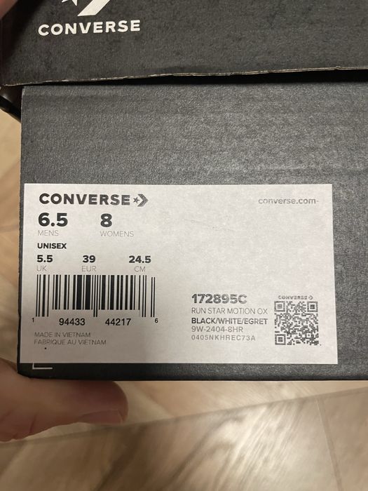 Converse Run Star Motion біло-чорні, розмір 39 — майже нові