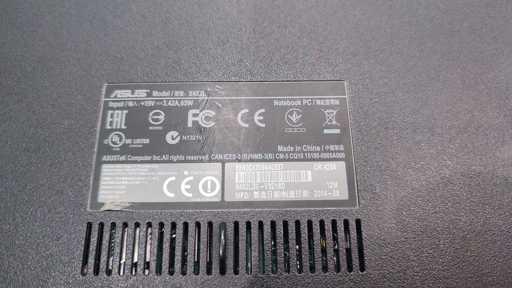 Ноутбук Asus X452LD Core i3/8Gb/SSD 128/HDD 500Gb/GeForce 820M