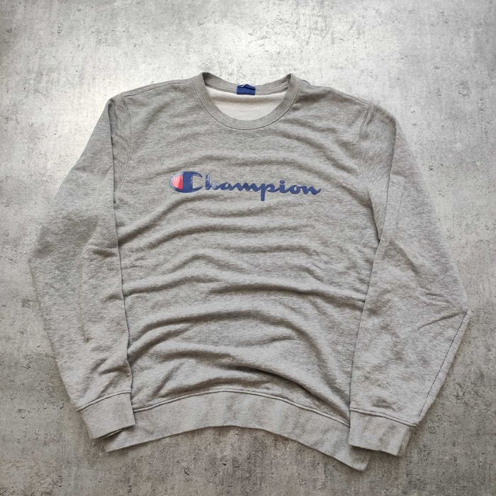 MĘSKA Bluza bez Kaptura Bawełna Duże Logo Casual Champion Sportswear