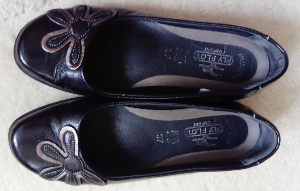 Skórzane włoskie zdrowotne czółenka/balerinki Fly Flot Comfort 37