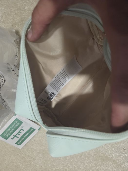 GUESS Top Zip Beauty Bag Kosmetyczka Miętowa Nowa