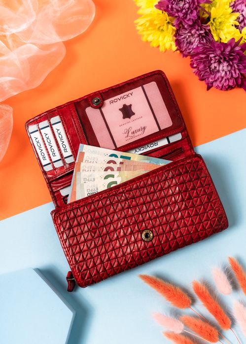 portfel damski skórzany r-n22-zpt-7323 red