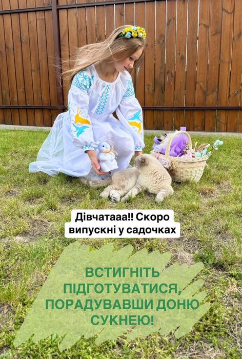 Вишиванка сукня біла 110 116 122 128 134 140 146