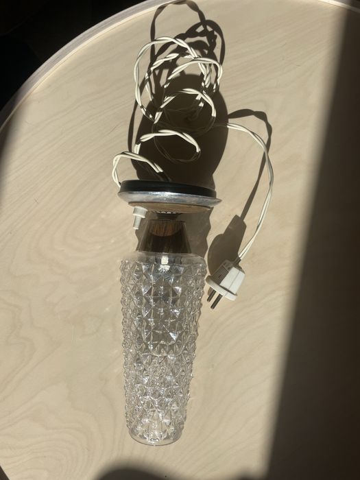 Lampka nocna prl Niemcy New look kryształowy klosz