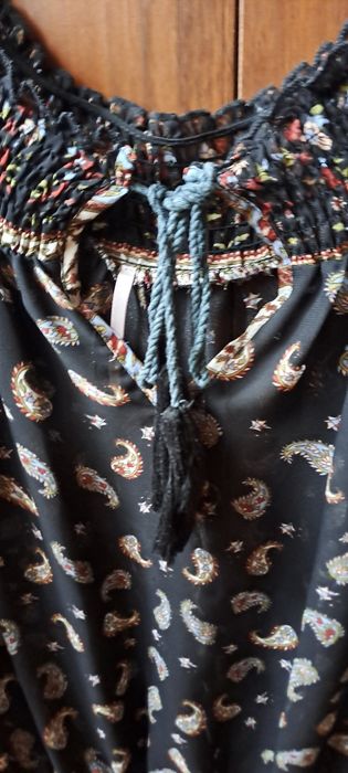 Bluzka luźna z długim rękawem wzorzysta