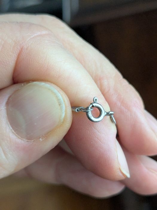 Naszyjnik srebro i perły brązowe