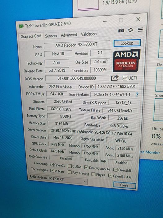 Placa grafica xfx 5700 xt