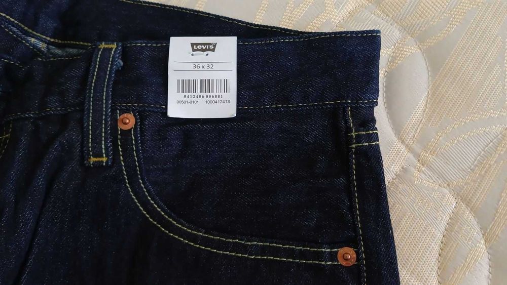 Мужские джинсы Levi's 501 Original — Новые — 100% Хлопок — W36 L32