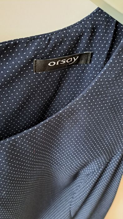Biznesowa granatowa sukienka Orsay XS
