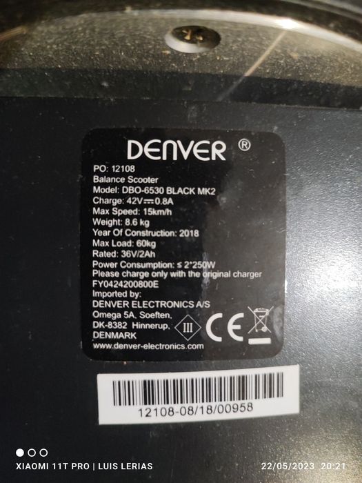 Segway Denver dbo 6530 com carregador
