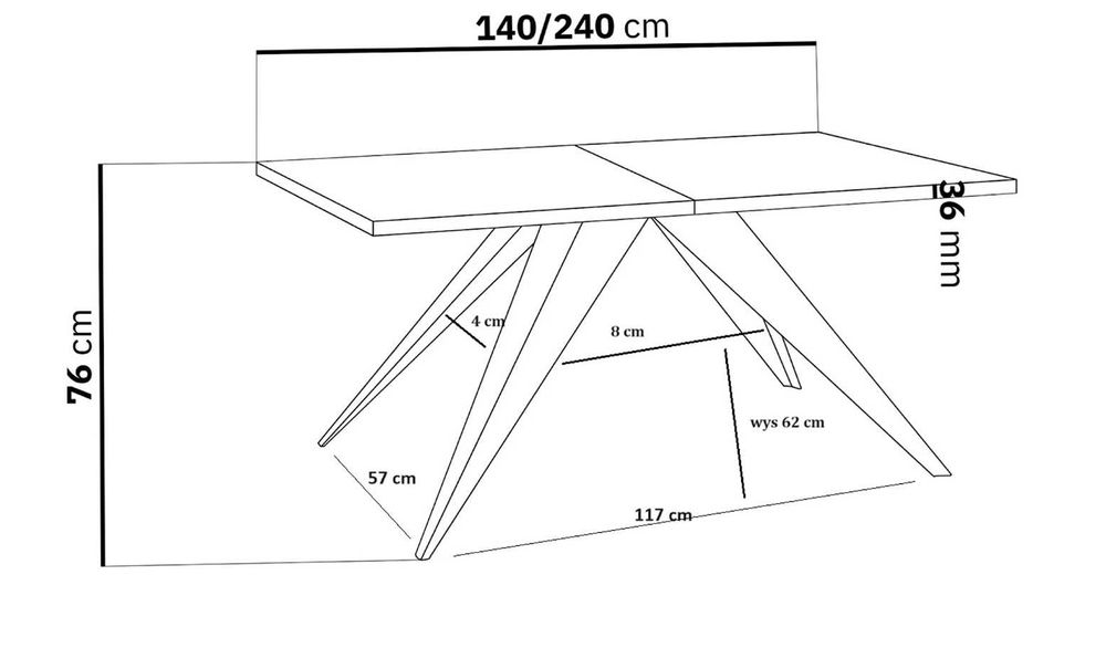 Stół rozkładany 140-240 dąb sonoma