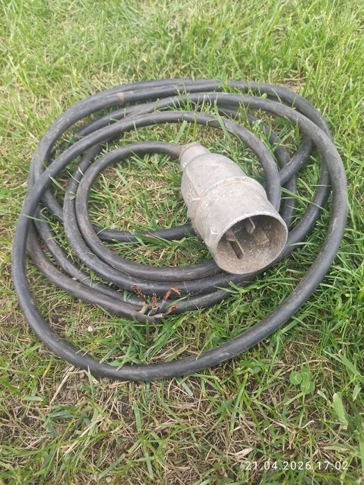 Przewód kabel siłowy 5m  380V gumowy przedłużacz z wtyczką