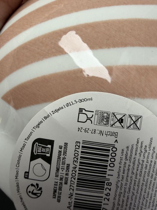 Miseczki ceramiczne w paski 3szt