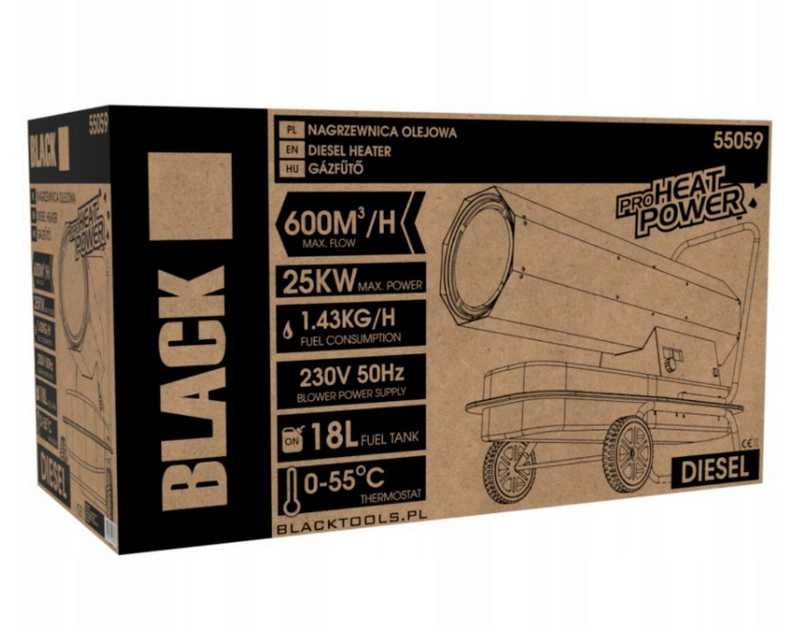 Дизельний обігрівач гармата пушка 25 кВт BLACK термостат Польща
