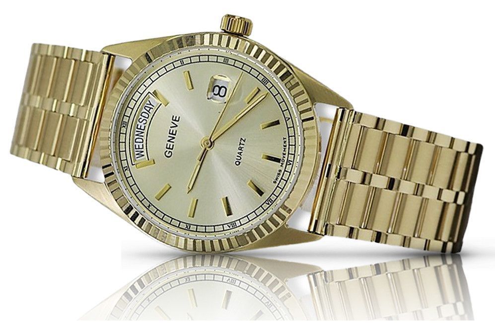 Złoty zegarek bransoletą męski 14k Geneve mw013ydy&mbw007y Wrocław Wr