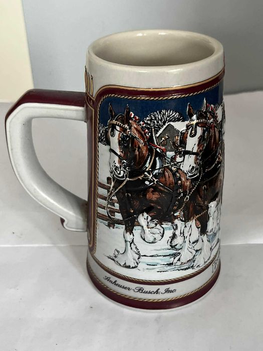 Kufel ceramiczny kolekcjonerski Budweiser Anheuser-Busch.Inc koń konie