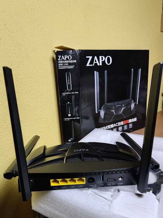 Router Gaming ZAPO Z-1200 AC Dual-Band 1200M – Novo na Caixa