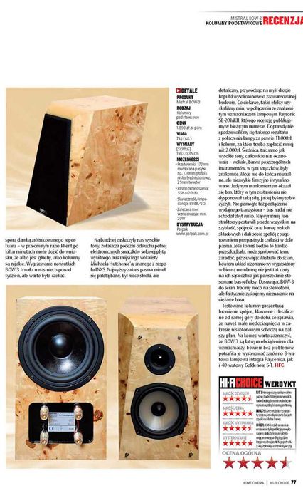 Kolumny Monitory - Mistral Bow 3